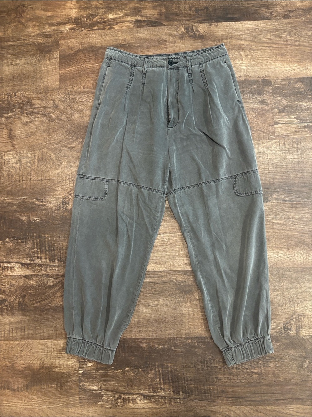 AllSaints Charcoal Lira Crop Cargo Jogger Trousers size 10